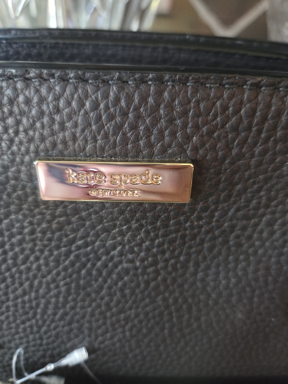 kate spade Black Leather Shoulder Bag with Soft Yellow Floral Wristlet - Picture 4 of 13
